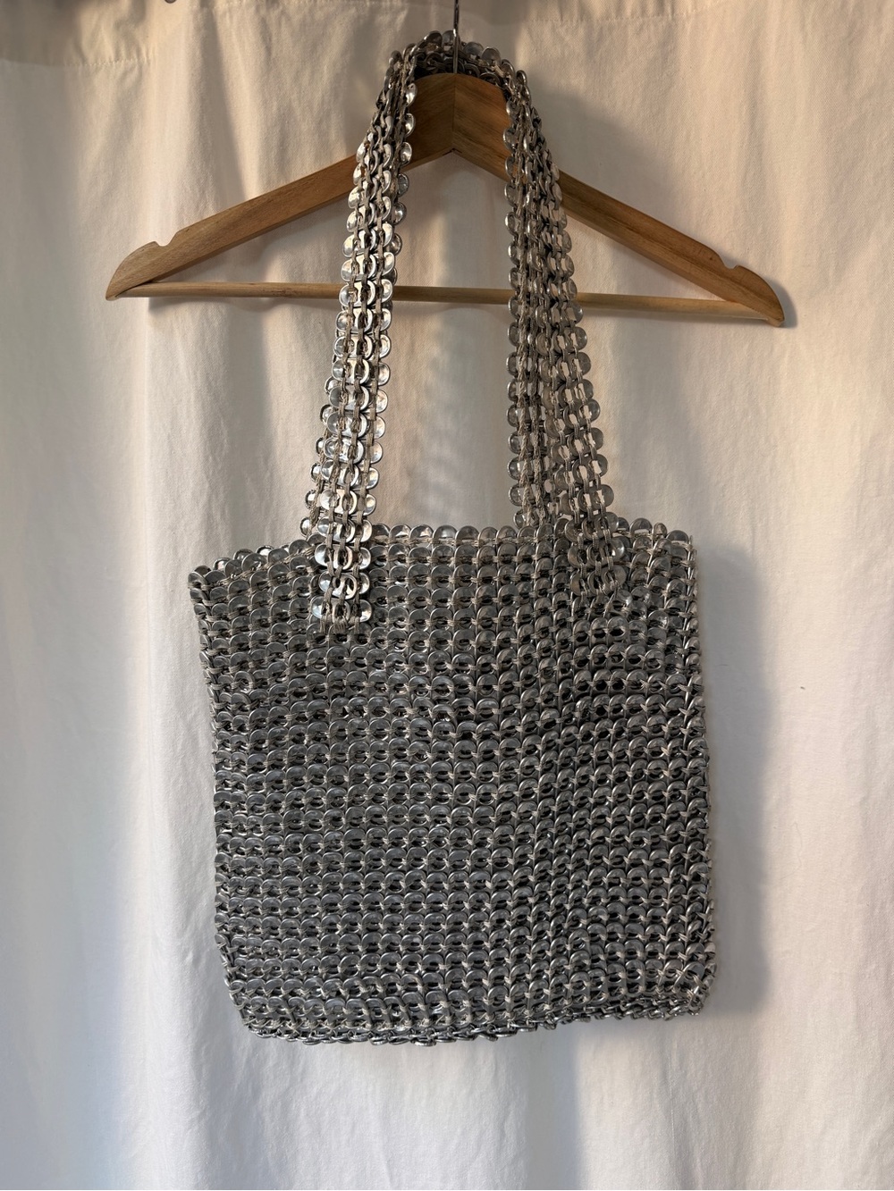 Silver Pop-Tab Tote Bag with Double Straps